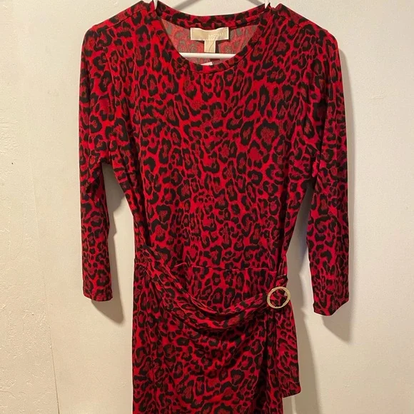 michael kors red leopard dress Michael Kors Women's Leopard for sale